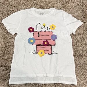 Peanuts White T-Shirt with Colorful Snoopy Design